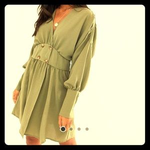 Brand new olive ASOS cute fall dress with buttons